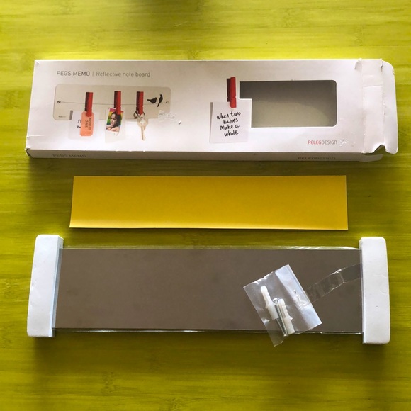 2 for 1! Magnetic metal reflective memo note board bird wire design with magnets - Picture 2 of 7